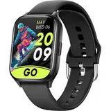 Smartwatch, Smartwatch Damen Herren,1,85" großer HD Touch-Farbbildschirm Fitnessuhr,für Android IOS, IP67 Wasserdicht Pulsmesser Schrittzähler,S... - Schwarz