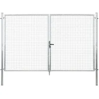 GAH Alberts Wellengitter-Doppeltor 300 x 200 cm Silber/Metall