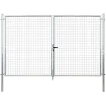 GAH Alberts Wellengitter-Doppeltor 300 x 200 cm Silber/Metall