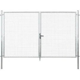 GAH Alberts Wellengitter-Doppeltor 300 x 200 cm Silber/Metall
