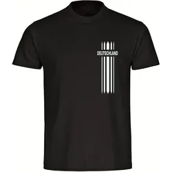 multifanshop Kinder T-Shirt - Deutschland - Streifen - Druck weiß - Kind