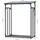 Quick Star Kaminholzregal Metall 142 x 70 x 185 cm mit Wetterschutz Schwarz