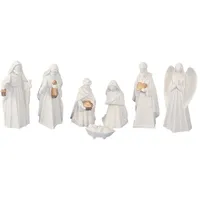 Geschenkestadl Krippenfiguren Set Krippe Figuren in Weiss Größe bis 13 cm