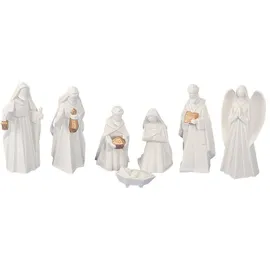 Geschenkestadl Krippenfiguren Set Krippe Figuren in Weiss Größe bis 13 cm