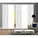 HOME WOHNIDEEN Schiebegardine LAURINA 5er Set (5 St.), Schiebevorhang Digidruck 5er Set LAURINA, grau