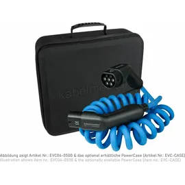 Kabelmeister Kabelmeister, Elektroauto Ladekabel, E-Auto-Spiralladekabel, Typ 2 Stecker an Buchse, 16 A, 11 kW, Spiralkabel, blau 5m