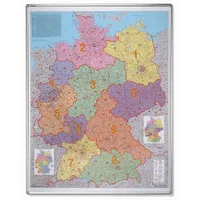 Franken Postleitzahlenkarte KA440M 138 x 98 cm grau