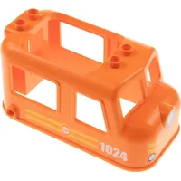 1x Lego Duplo Fahrer Kabine Aufsatz 4x8x3 orange bedruckt 1024 weiß 36879pb01 - Orange