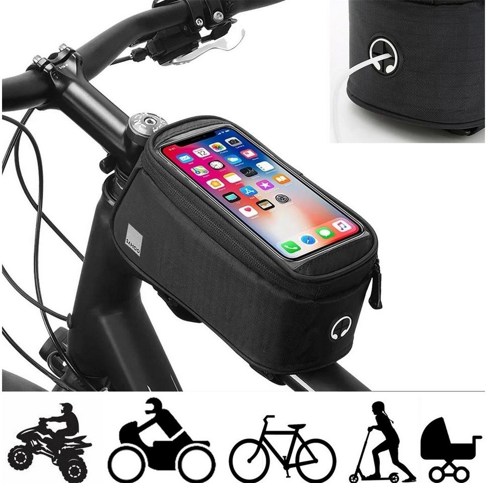 CoolGadget Sahoo Fahrrad Stange Handy-Halterung, (Smartphone Handy Halter für Fahrrad Bike Roller Scooter) schwarz