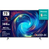 Hisense 75E7KQ PRO 189cm (75 Zoll) Fernseher, 4K UHD, QLED, Smart TV, HDR, Dolby Vision IQ, 144Hz (VRR), HDMI 2.1, Game Mode PRO, Triple Tuner, Alexa Built-In, Dolby Atmos, Dunkelgrau [2023]
