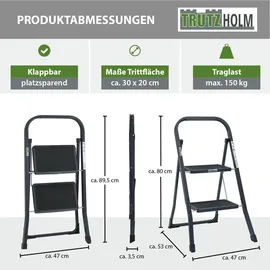 Trutzholm Trittleiter Klappleiter 2 Stufen