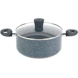 Russell Hobbs RH00849EU Nightfall Stone kochtopf, BPA-Frei, 4.5L Ungefähre Füllmenge antihaftbeschichtet 24cm töpf, Suppentopf klein mit Dampfauslass glas deckel, kochtöpfe induktion, Bakelite-griffs