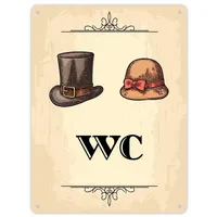 Trendaffe Vintage Herren und Damen WC Schild in beige