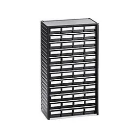 TRESTON Kleinteilemagazin Polypropylen 550 x 310 x 180 mm schwarz 48 Schubladen