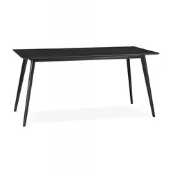 Designer Esstisch Barista | Rechteckiger Tisch aus Holz in Schwarz | Moderner Schreibtisch für Büro | Industriell Eleganter Stil | Kadima Design