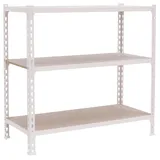 Simonrack Schwerlastregal Holz/Metall 90x90x40 cm weiß 3 Böden 150 kg Tragkraft