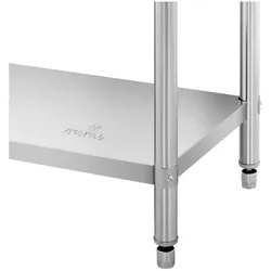Royal Catering Edelstahl-Arbeitstisch - ECO - 100 x 70 cm - 190 kg - Zwischenboden -