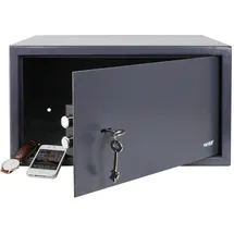 HMF 49204-11 Safe Tresor mit Schlüssel, Möbeltresor passend für Laptop und Ordner 45 x 25 x 36,5 cm Anthrazit