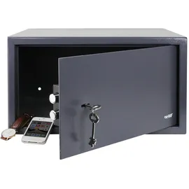 HMF 49204-11 Safe Tresor mit Schlüssel, Möbeltresor passend für Laptop und Ordner 45 x 25 x 36,5 cm Anthrazit