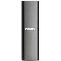 Philips FM50SS030P/00 externe SSD (500GB) SATA“ 540 MB/S Lesegeschwindigkeit, 520 MB/S Schreibgeschwindigkeit, Space Grey, Aluminium, Ultra Speed USB-C 3.2
