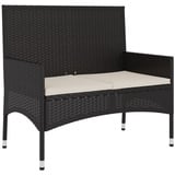 DOTMALL Gartenbank Wetterfest UV-beständig,2-Sitzer mit Kissen, Poly Rattan