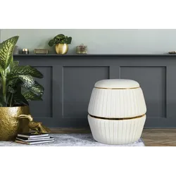 Kayoom Hocker Britteny 200 Elfenbein / Gold