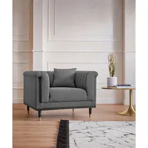 Home Affaire Cocktailsessel HOME AFFAIRE "Chamby New Sessel", grau, B:100cm H:71,5cm T:85cm, Bouclé (100% Polyester), Sessel, Cocktailsessel, im Bouclé-Strukturbezug mit Steppung im Lehnenbereich