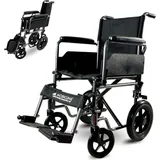 Mobiclinic Premium Faltrollstuh, S230 Sevilla, Rollstuhl für Ältere und behinderte Menschen, orthopädisch, Selbstfahren, ultraleicht, mit Fußstützen und abnehmbaren Armlehnen, kleine Räder, Schwarz, Sitzbreite: 40 cm