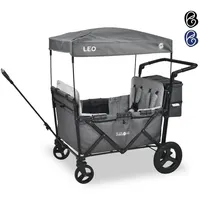 Fablekids Bollerwagen Leo X4Plus mit Dach 4 Sitzplätze Faltbarer