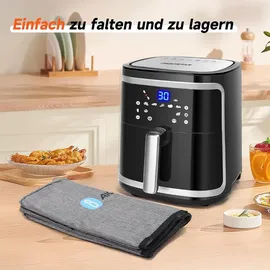 Aigostar - XXL-Luftfritteuse mit Staubschutz, 7 l Air Fryer, 1900 W und Warmhaltefunktion, Rezeptbuch im Lieferumfang enthalten, LED-Touch-Panel, doppelte