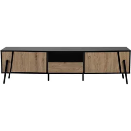 Beliani Blackpool TV-Lowboard 177 x 46 x 40 cm Braun/Schwarz Holzwerkstoff