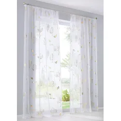 bonprix Gardine mit Glanz Druck (1er Pack), gold, 245x140 cm