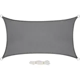 Woltu Sonnensegel Rechteck 2x4m Grau wasserabweisend Sonnenschutz Polyester Windschutz mit UV Schutz für Garten Terrasse Camping