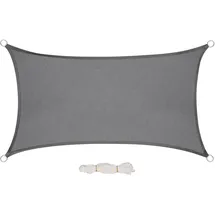 Woltu Sonnensegel Rechteck 2x4m Grau wasserabweisend Sonnenschutz Polyester Windschutz mit UV Schutz für Garten Terrasse Camping
