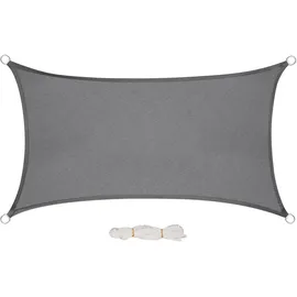Woltu Sonnensegel Rechteck 2x4m Grau wasserabweisend Sonnenschutz Polyester Windschutz mit UV Schutz für Garten Terrasse Camping