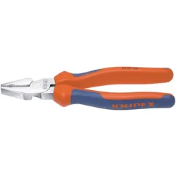 Knipex Kraft-Kombinationszange, 180 - 200 mm, Griff mit Abgleitschutz, Pianodraht, Kraftverstärkung