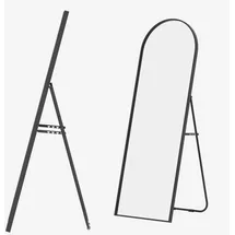 Albatros Ganzkörperspiegel – Bogen Spiegel mit schwarzem Rahmen - Standspiegel oder großer Wandspiegel im modernen Design, 150 x 50 cm groß – hochwertiges und nachhaltiges Glas 50x150x2