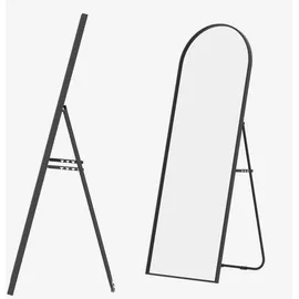 Albatros Ganzkörperspiegel – Bogen Spiegel mit schwarzem Rahmen - Standspiegel oder großer Wandspiegel im modernen Design, 150 x 50 cm groß – hochwertiges und nachhaltiges Glas 50x150x2
