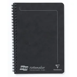Clairefontaine 10x Europa Notemaker, Doppelspiralheft A5, 60 Blatt liniert abtrennbar - Schwarz 4852Z