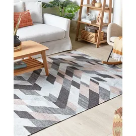 Beliani Teppich mehrfarbig 140 x 200 cm geometrisches Muster Kurzflor NAKKAS Bunt