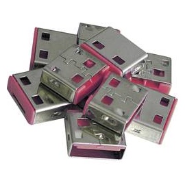 Lindy USB Port Schloss USB-Lock 10er Set Rosa ohne Schlüssel 40460