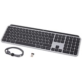 Logitech MX Keys für Mac kabellose beleuchtete Tastatur mit Handballenauflage, LED-Tasten, Bluetooth, USB-C, 10 Tage Batterielebensdauer, Metallaufbau, Apple macOS UK QWERTY Layout- Graphit