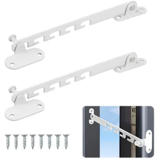 Dokeno 2 Pcs Fensterfeststeller, Fensterstopper Metall, Fensterstopper Beim Lüften Fensterstopper Kippfenster, Fensterriegel für Fenster, Kippregler, Fensterriegel zum Einstellen der Fensteröffnung