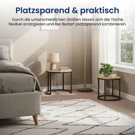 home collective Couchtisch Rund Eiche hell 50 x 43 cm