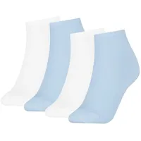 Tommy Hilfiger Damen Quarter Socken Kurzsocken Casual Short Socks 4 Paar, Farbe:Mehrfarbig, Menge:4 Paar (2x 2er Pack), Größe:39-42, Artikel:-023 blue - 39-42