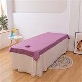 Highdi Massage Bettlaken mit Loch, Waschbare Massage Tischdecke Atmungsaktiv Bezug für Massageliege Weiches Beauty Betttisch-Bezug (120x220cm,Dunkelviolett)