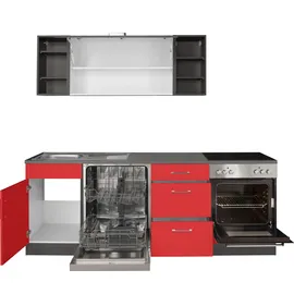 kochstation Küchenzeile KS-Paris 220 cm rot