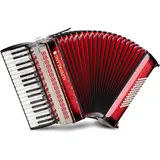 Alpenklang Pro Akkordeon III 72 M Shadow Red - 34 Diskant-Tasten- 6 Diskant-Register - 3-chörig im Diskant - 4-chöriger Standard-Bass - inkl. Musette Register - inkl. Koffer & Riemen
