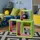 BHP Kinderregal 3-teilig MDF hellgrün hochglanz pink