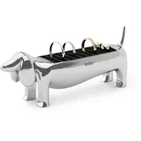 Umbra Dachsie Ringhalter, Moderner Ringhalter in Form eines Dackels für 9 Ringe, Chrom